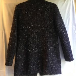 LOFT Pea Coat, thigh length, black with specks of color, Size Medium Regular